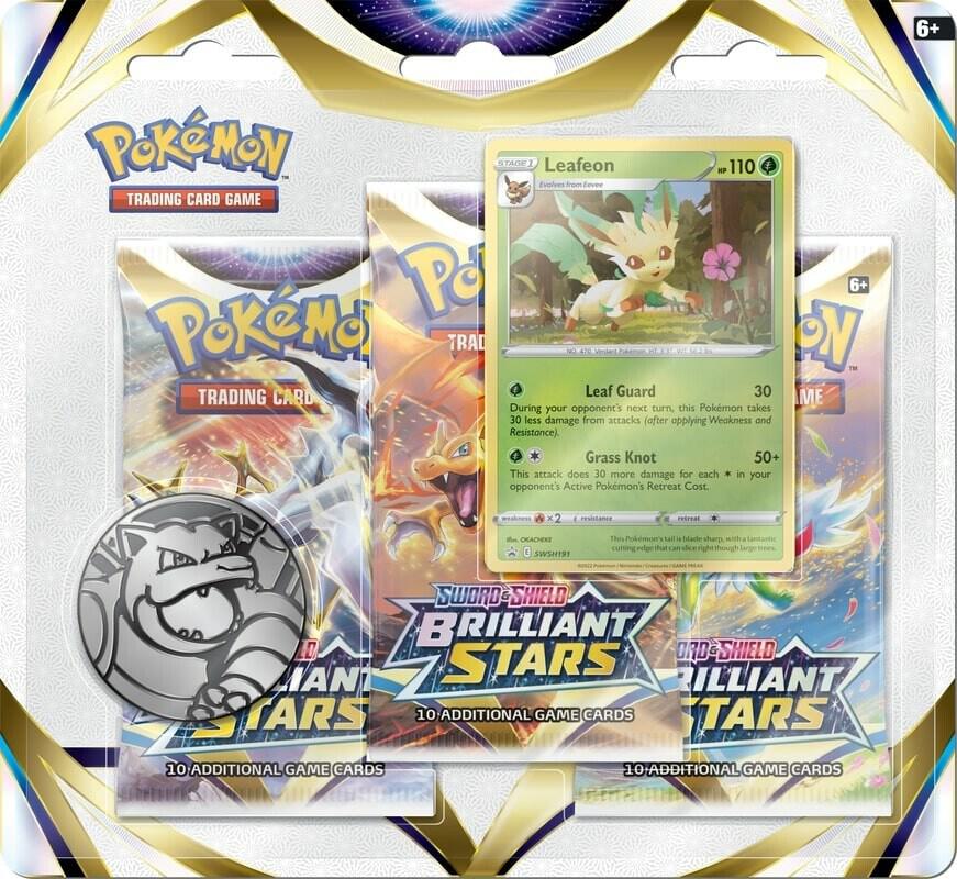 Brilliant Stars – 3‑Pack Blister (Leafeon Promo)