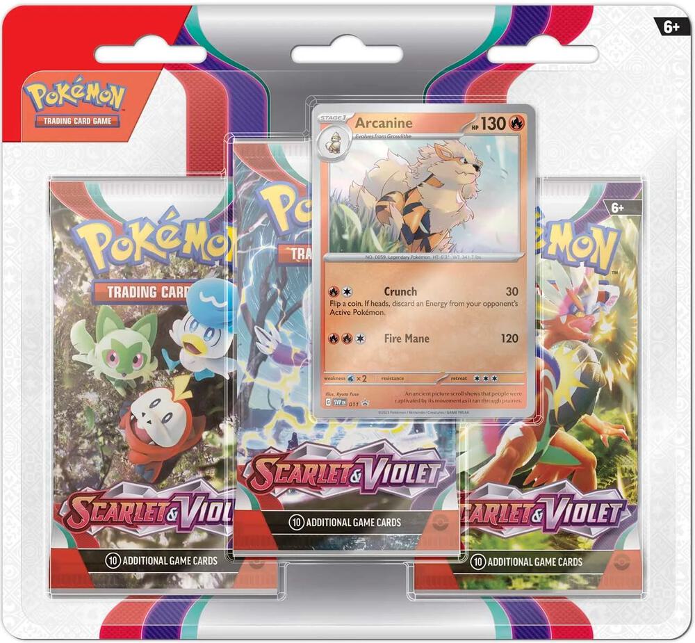 Scarlet & Violet Base – 3-Pack Blister (Arcanine Promo)