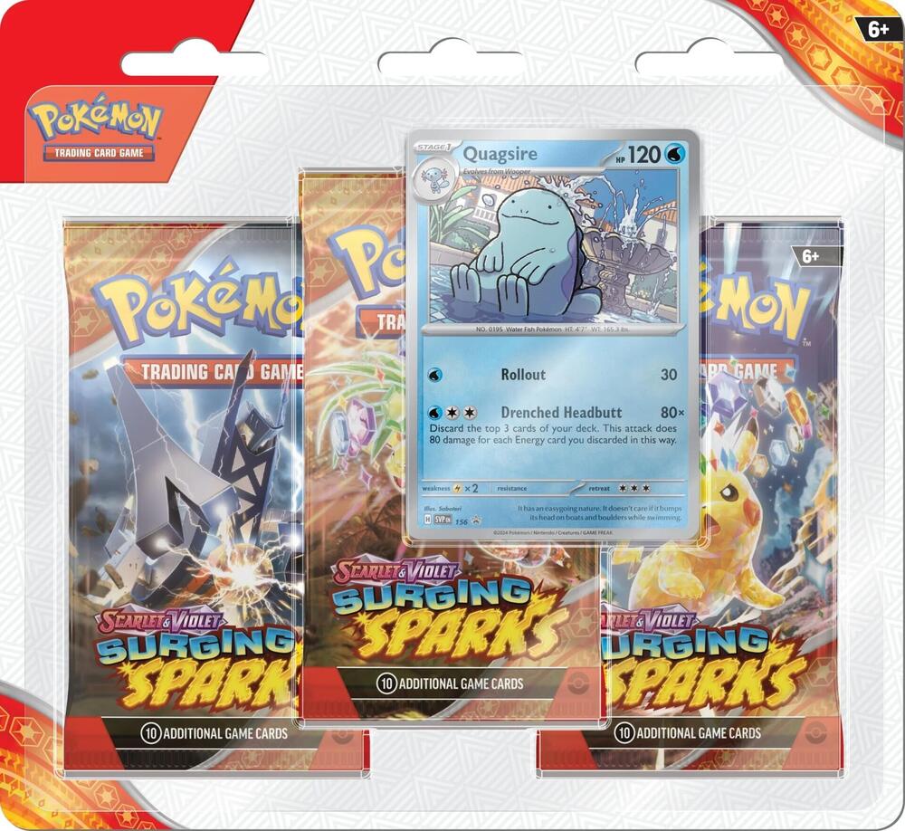 Surging Sparks – 3‑Pack Blister (Quagsire Promo)
