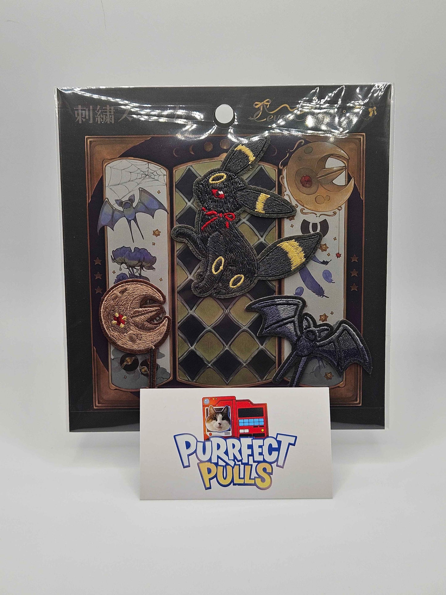 Pokémon Center Japan – Umbreon Embroidered Sticker Set (Eevee Collection)